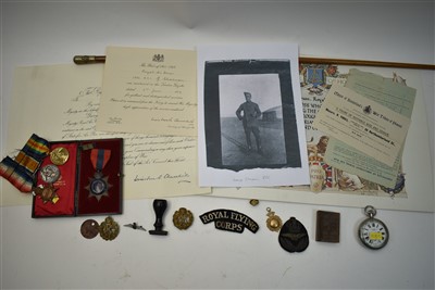 Lot 1673 - Royal Flying Corps medals and ephemera
