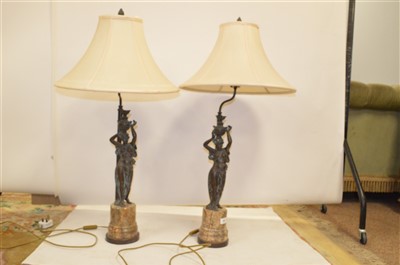 Lot 393 - Pair of table lamps