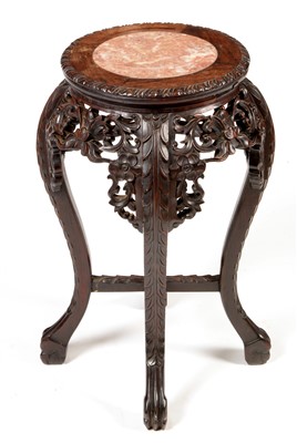 Lot 384A - A Chinese rosewood plant stand.