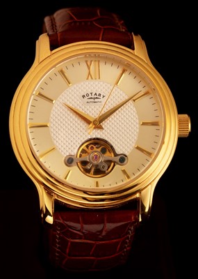 Lot 37 - Rotary: a gentleman's stainless steel and gilt automatic wristwatch