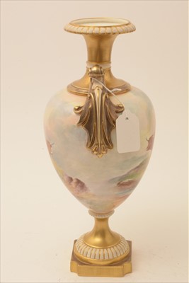 Lot 552 - Royal Worcester ovoid vase painted with cattle by E. Townsend