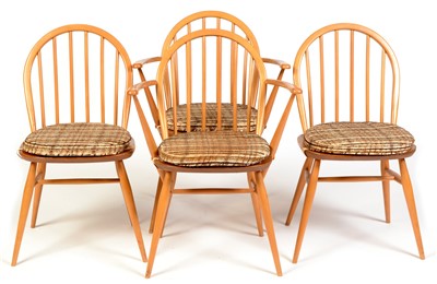Lot 1600 - A set of four Ercol Windsor dining chairs.