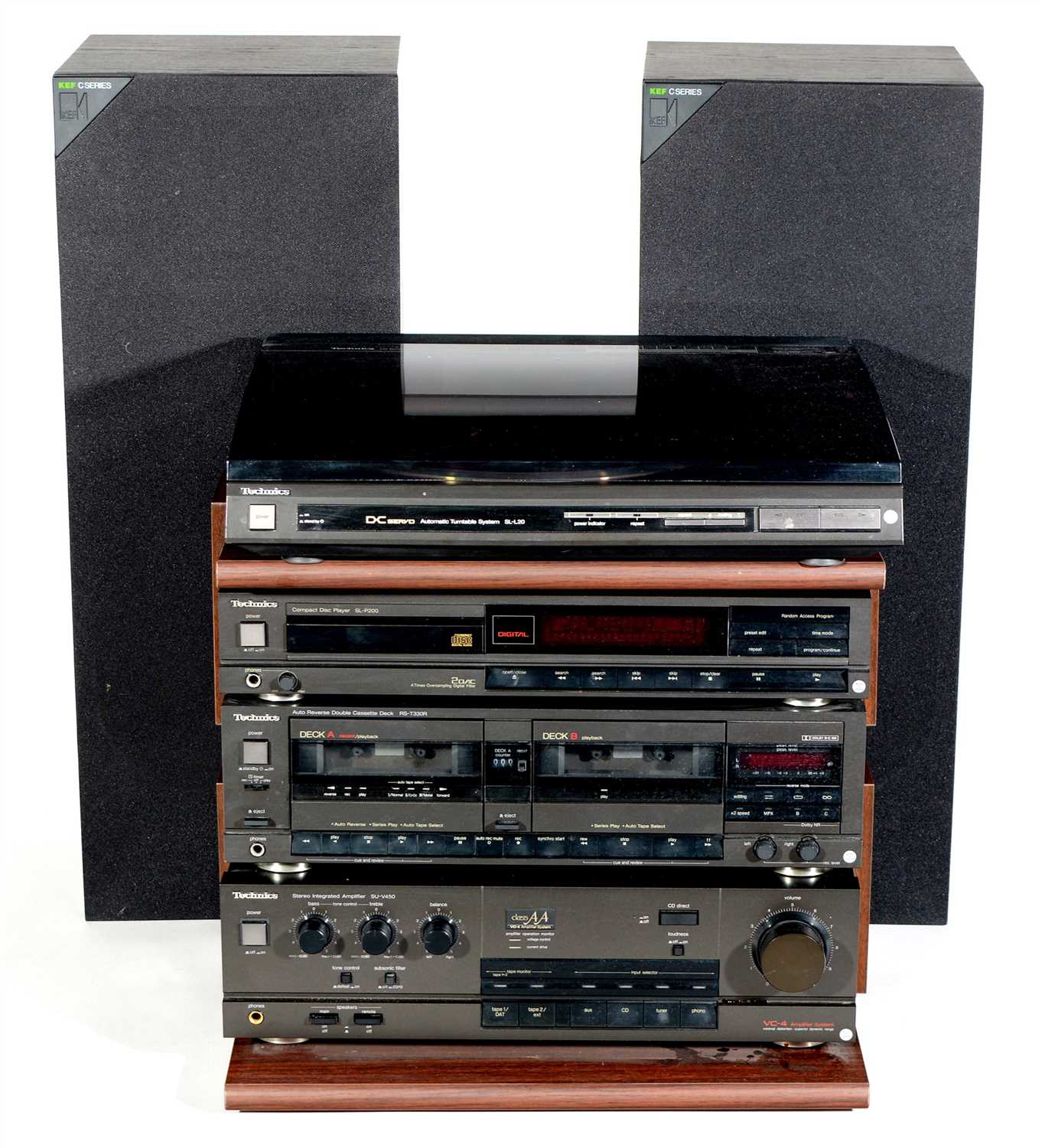 Lot 45 - Technics sound system with two KEF C series speakers