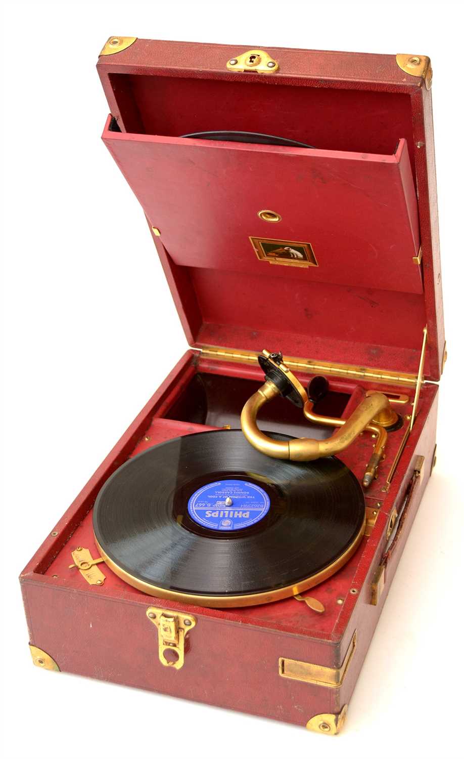 Lot 82 - An HMV portable gramophone.