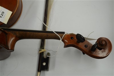 Lot 127 - Violin, bow and case