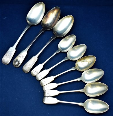 Lot 96 - Silver tablespoons and dessert spoons