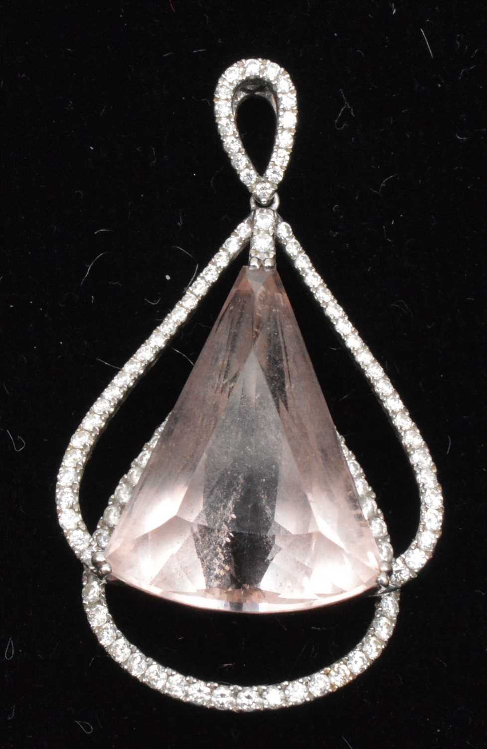 Lot 151 - Morganite and diamond pendant
