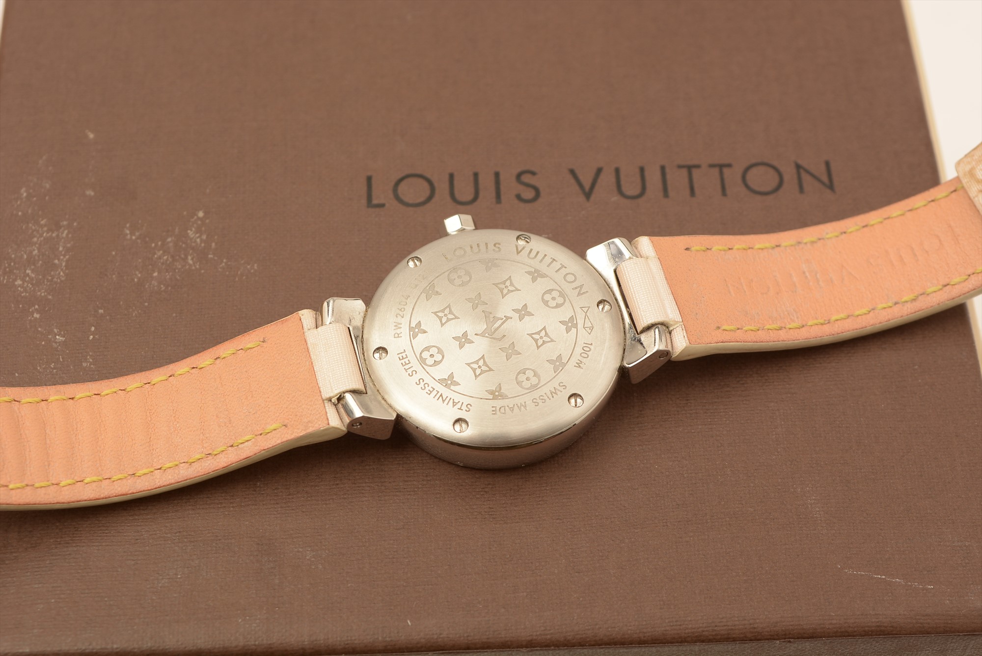 Louis Vuitton White Stainless Steel Tambour Lovely Women's Wristwatch 34 MM  at 1stDibs