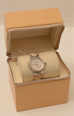 Lot 34 - Louis Vuitton: a tambour 'Lovely Diamonds' stainless steel lady's wristwatch