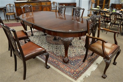 Lot 415 - Victorian dining table and chairs