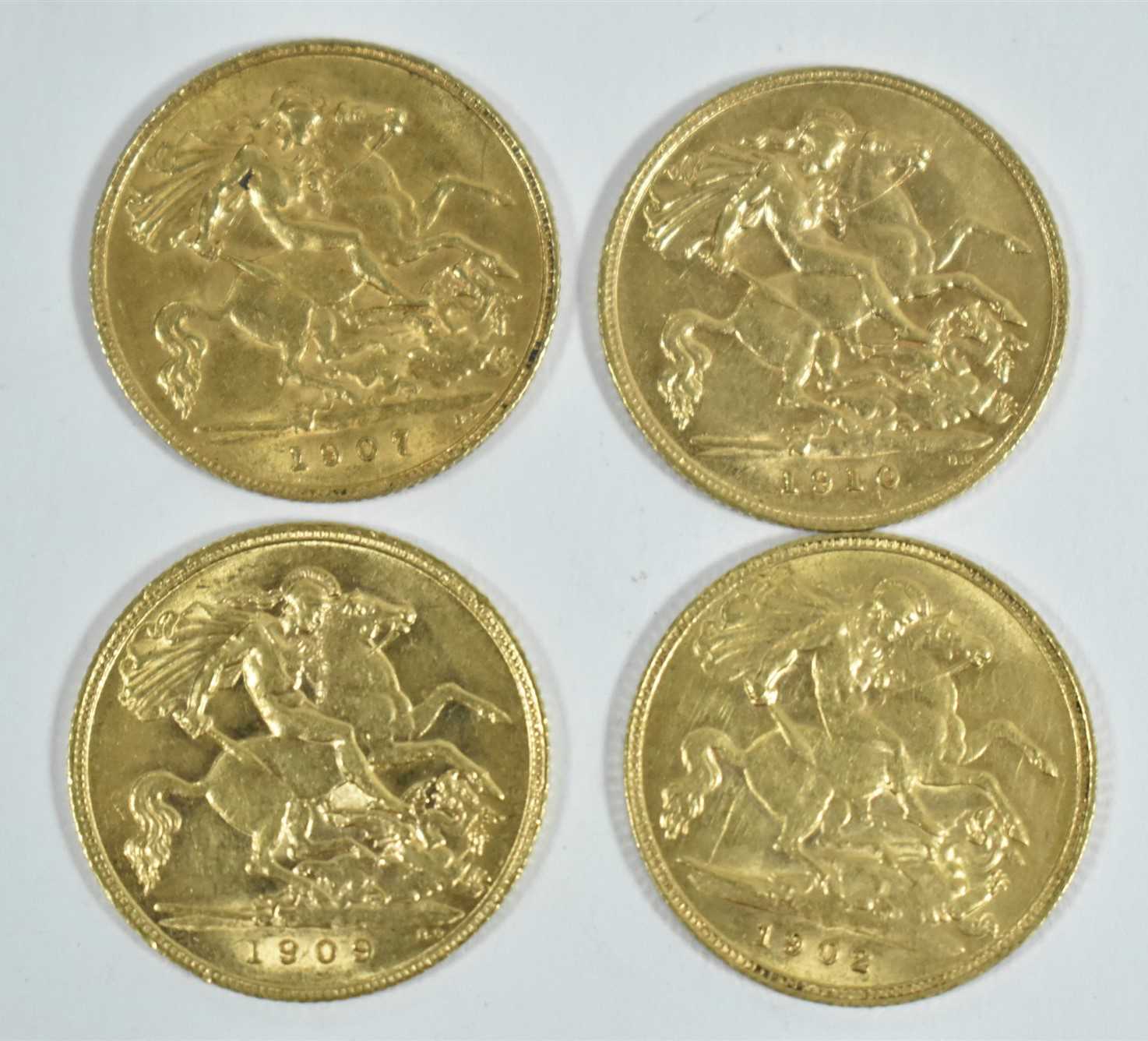 Lot 47 - Four gold half sovereigns