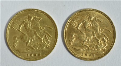 Lot 50 - Two half sovereigns