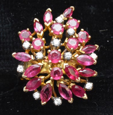 Lot 131 - Ruby and diamond dress ring