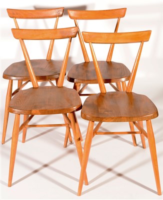 Lot 1562 - Ercol: four adult stacking chairs No. 392.