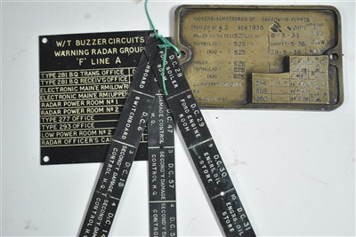 Lot 1453 - Boiler pressure test plate and three other nameplates.