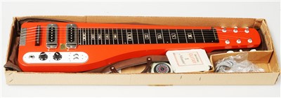 Lot 133a - A red finish German Lap steel guitar.