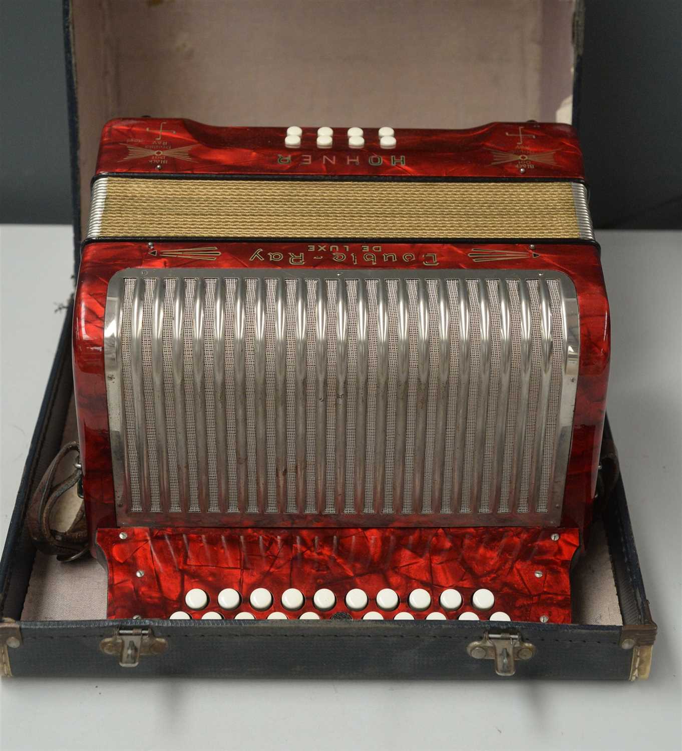 Lot 73 - Hohner Double-Ray Black dot Accordion
