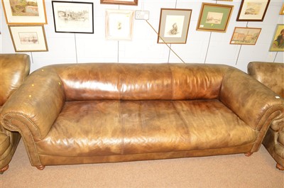 Lot 1167 - Leather sofa and chairs