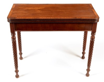 Lot 1129 - A  George III mahogany card table