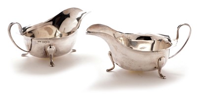 Lot 255 - Pair silver sauce boats
