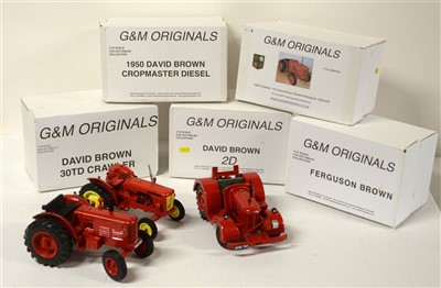 Lot 1323 - Die-cast 1/16th scale model tractors by G & M Originals.