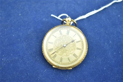 Lot 614 - 18ct fob watch