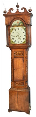 Lot 978 - W. Maule Coldstream: A decorative mid 19th Century Scottish inlaid burr walnut longcase clock