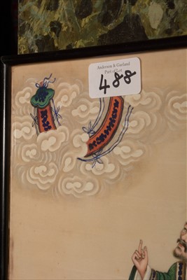 Lot 488 - A Pair of Chinese pith paper watercolours
