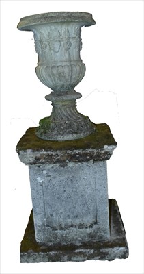 Lot 1096 - Garden urn on pedestal