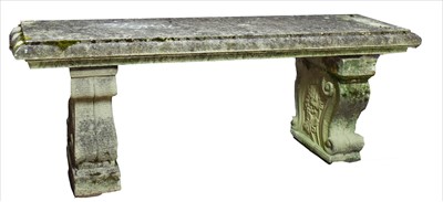 Lot 1101 - Pair Haddonstone benches