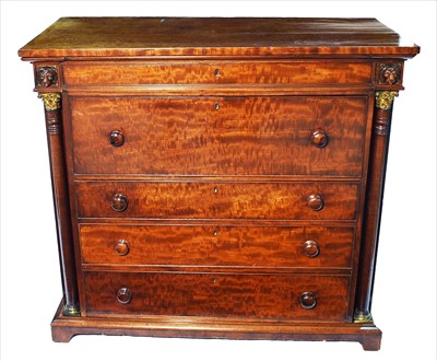 Lot 1219 - A early 19th Century mahogany secretaire chest