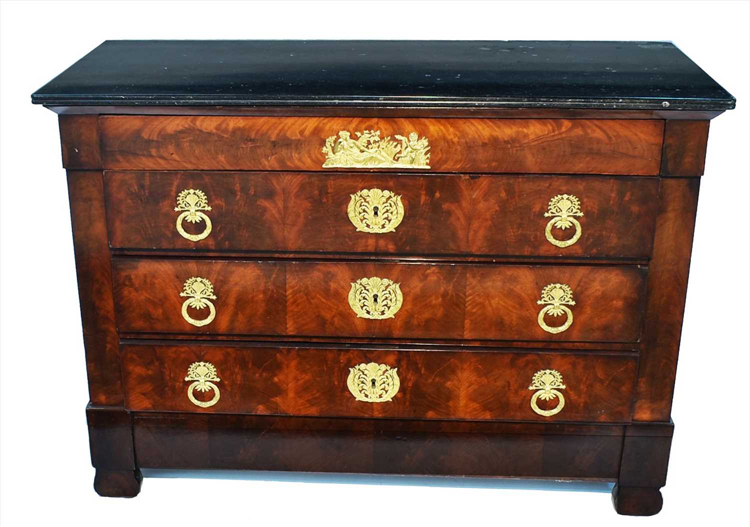 Lot 1105 - A French Empire mahogany and ormolu mounted commode