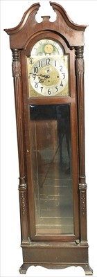 Lot 975 - American triple weight chiming longcase clock