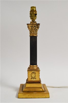 Lot 1025 - Corinthian column table lamp
