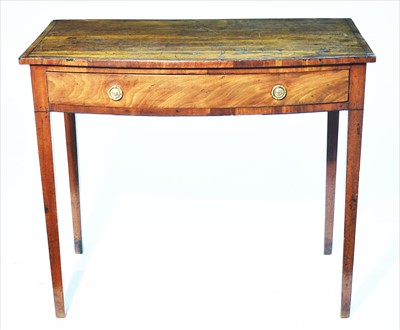 Lot 1187 - A George III mahogany and banded bowfront side table