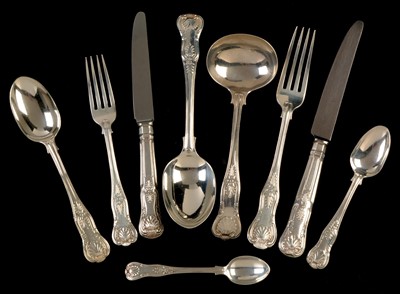 Lot 253 - Kings pattern silver cutlery service