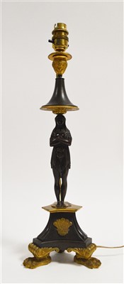 Lot 1024 - Bronze and ormolu table lamp