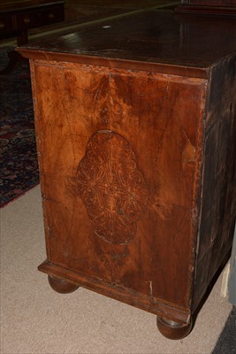Lot 1115 - A William & Mary walnut and seaweed marquetry decorated chest