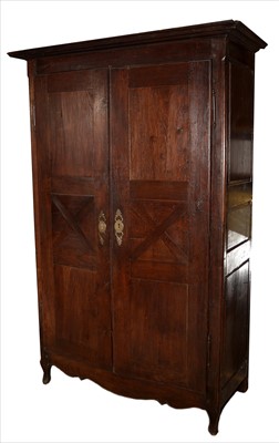 Lot 1116 - An 18th Century French Provincial oak armoire.