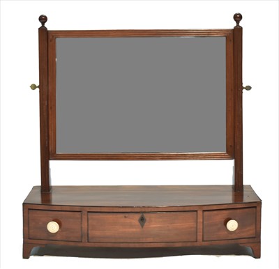 Lot 1065 - George III mahogany toilet mirror