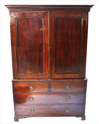 Lot 1243 - A 19th Century mahogany linen press