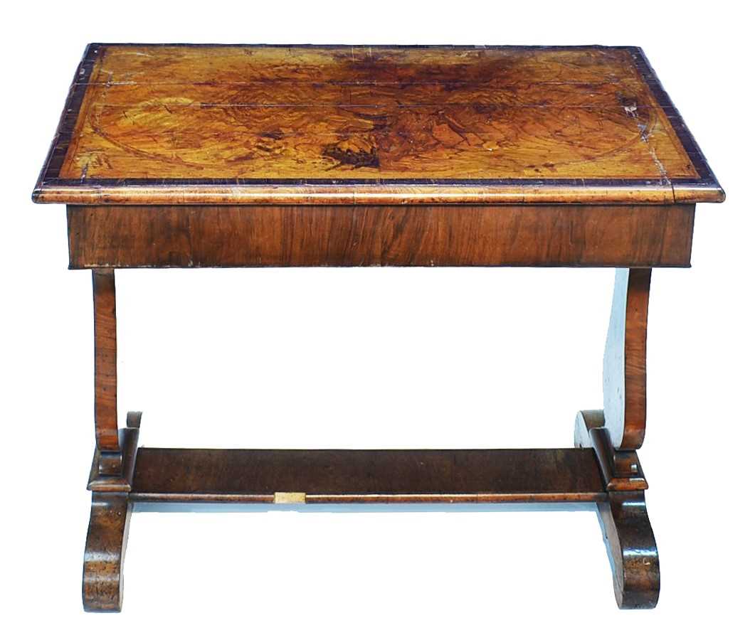 Lot 1237 - A Victorian burr walnut side table