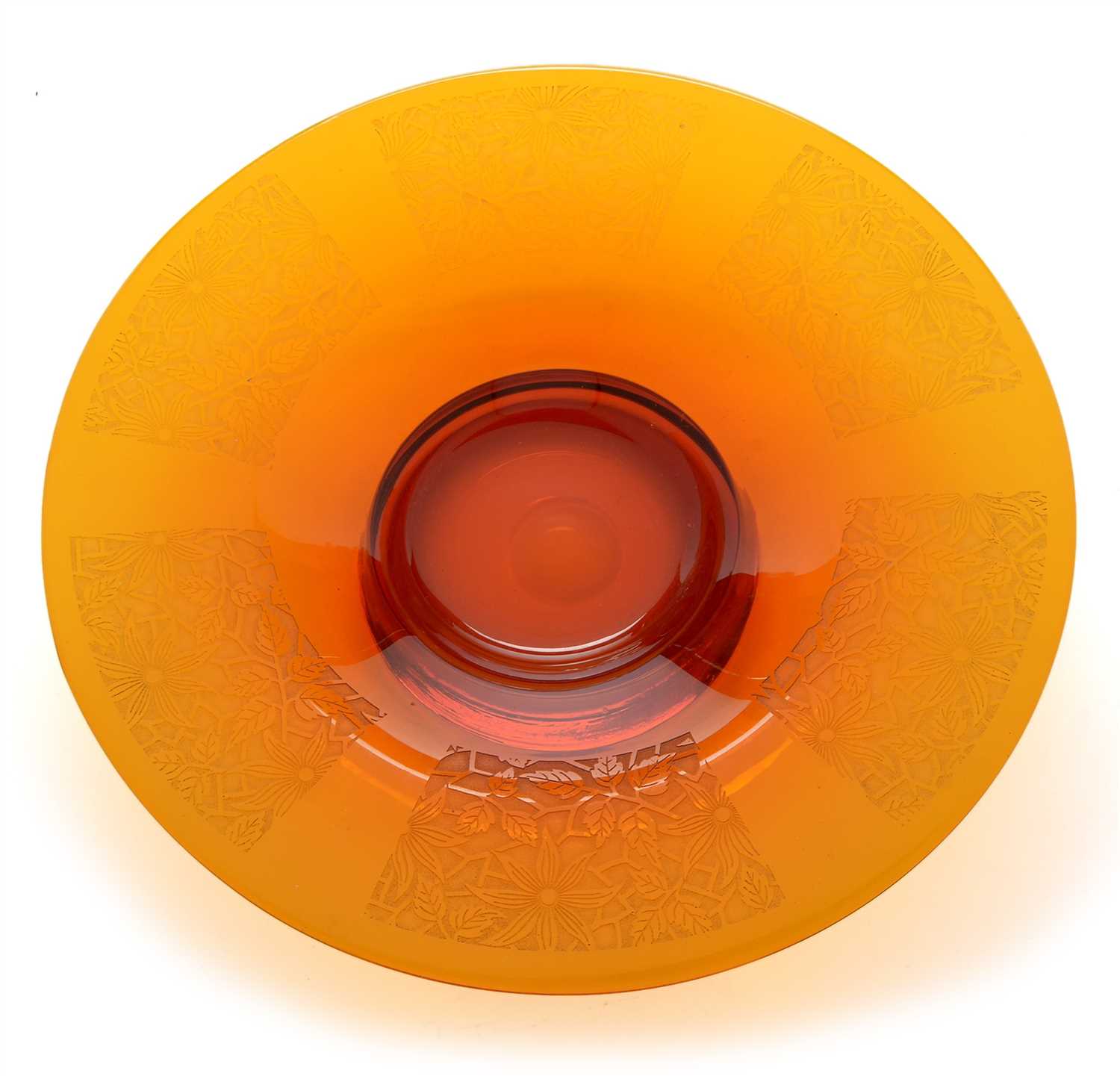 Lot 625 - Lalique orange glass dish