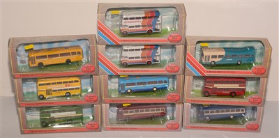 Lot 1336 - Die-cast model buses by Exclusive First Editions.