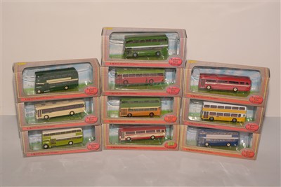 Lot 1339 - Die-cast model buses by Exclusive First Editions.