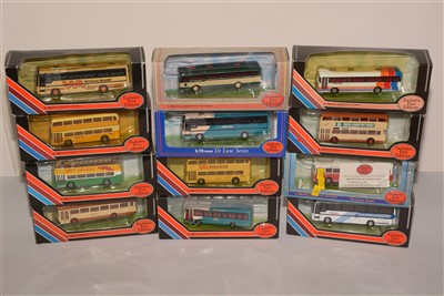 Lot 1348 - Die-cast model buses by Exclusive First Editions.