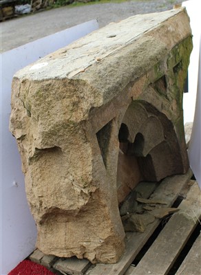 Lot 5 - N11; Upper Course Stone Half, Blind Tracery.