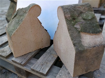 Lot 66 - N6a & N6b; Set of 2 Upper Coping Stone Eighths.