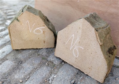Lot 67 - N6c & N6d; Set of 2 Upper Coping Stone Eighths.