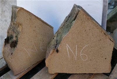 Lot 69 - N6g & N6h; Set of 2 Upper Coping Stone Eighths.